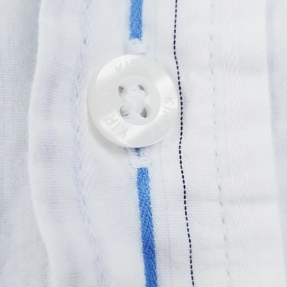 Kirra Men's Embroidered Logo White Blue Striped L - Picture 5 of 9